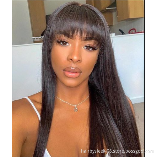 Rebecca long synthetic hair wigs straight super soft fiber weave Light front bangs machine made wigs wholesale synthetic wigs